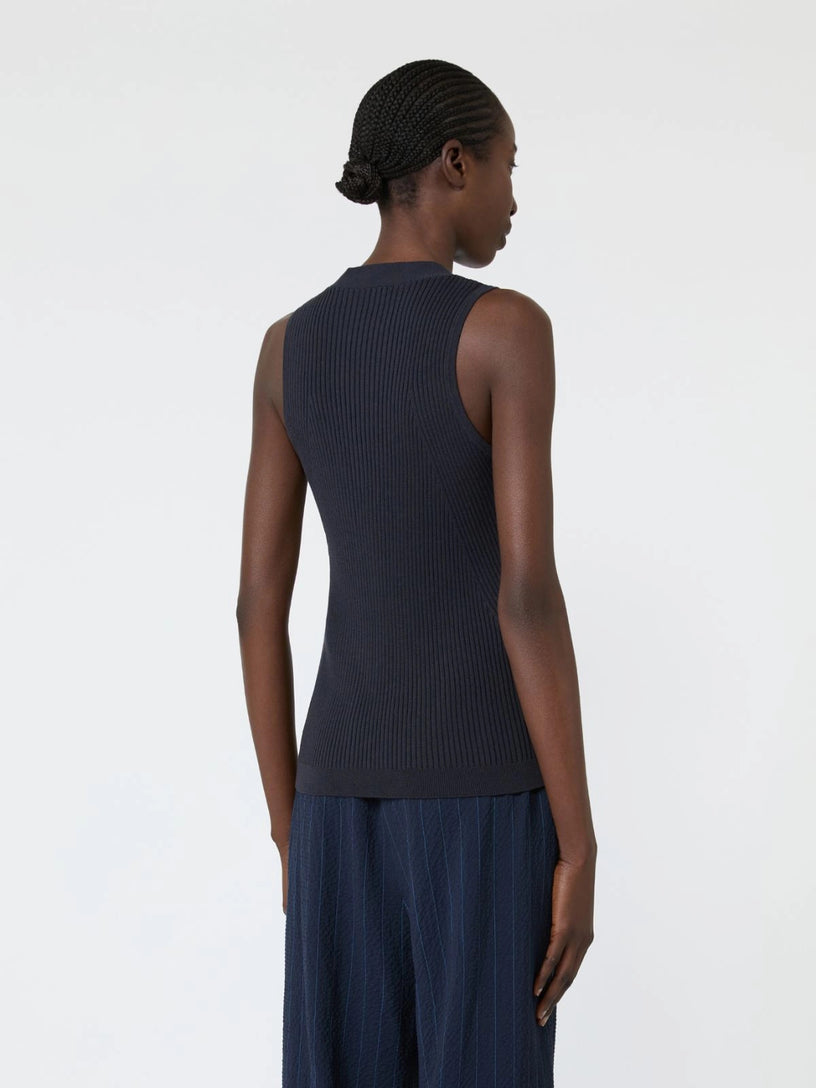 Gilet Fiorire in filato di cotone e viscosa