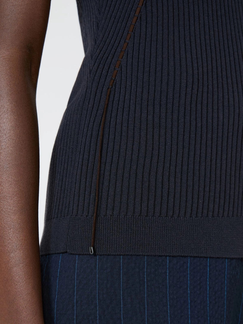 Gilet Fiorire in filato di cotone e viscosa