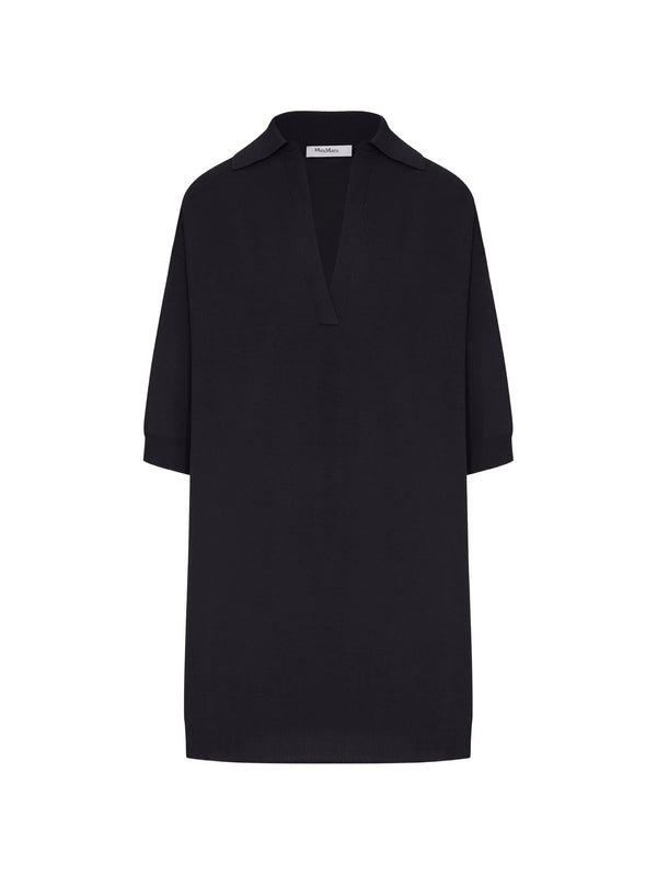 Long Alpino sweater in viscose crepe