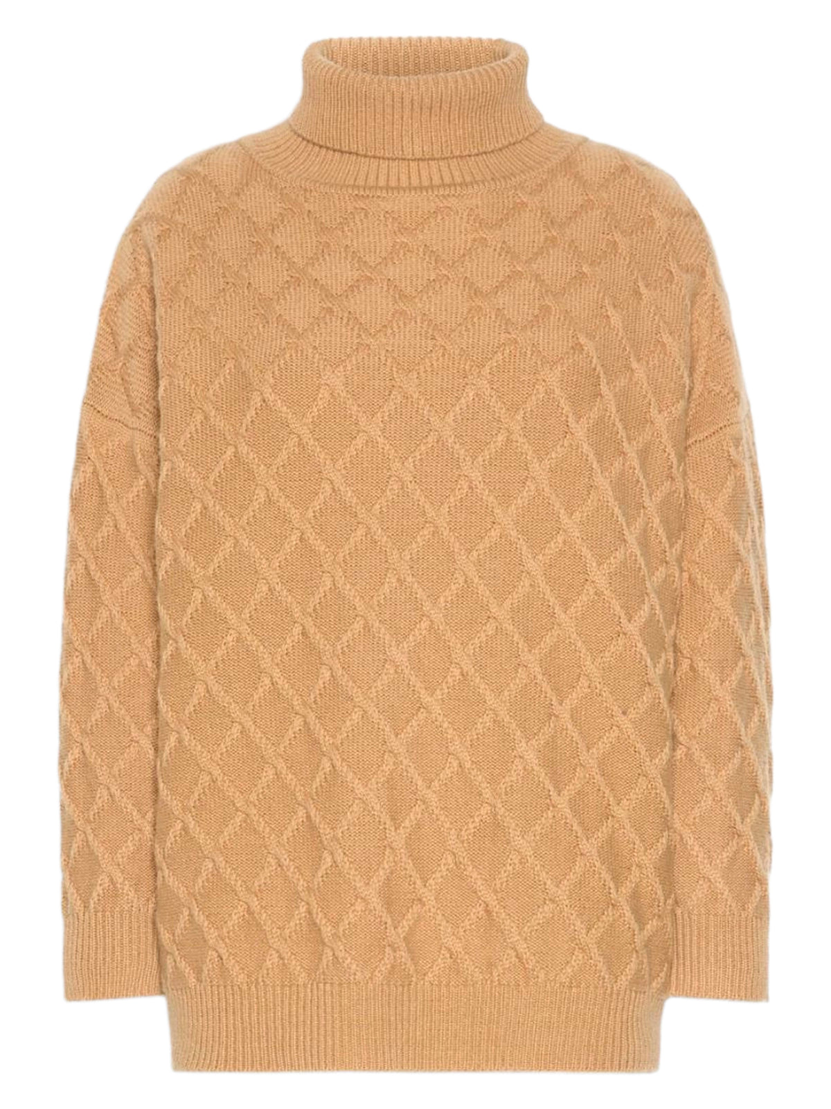 Oversized diamond-patterned wool and cashmere Bambola sweater
