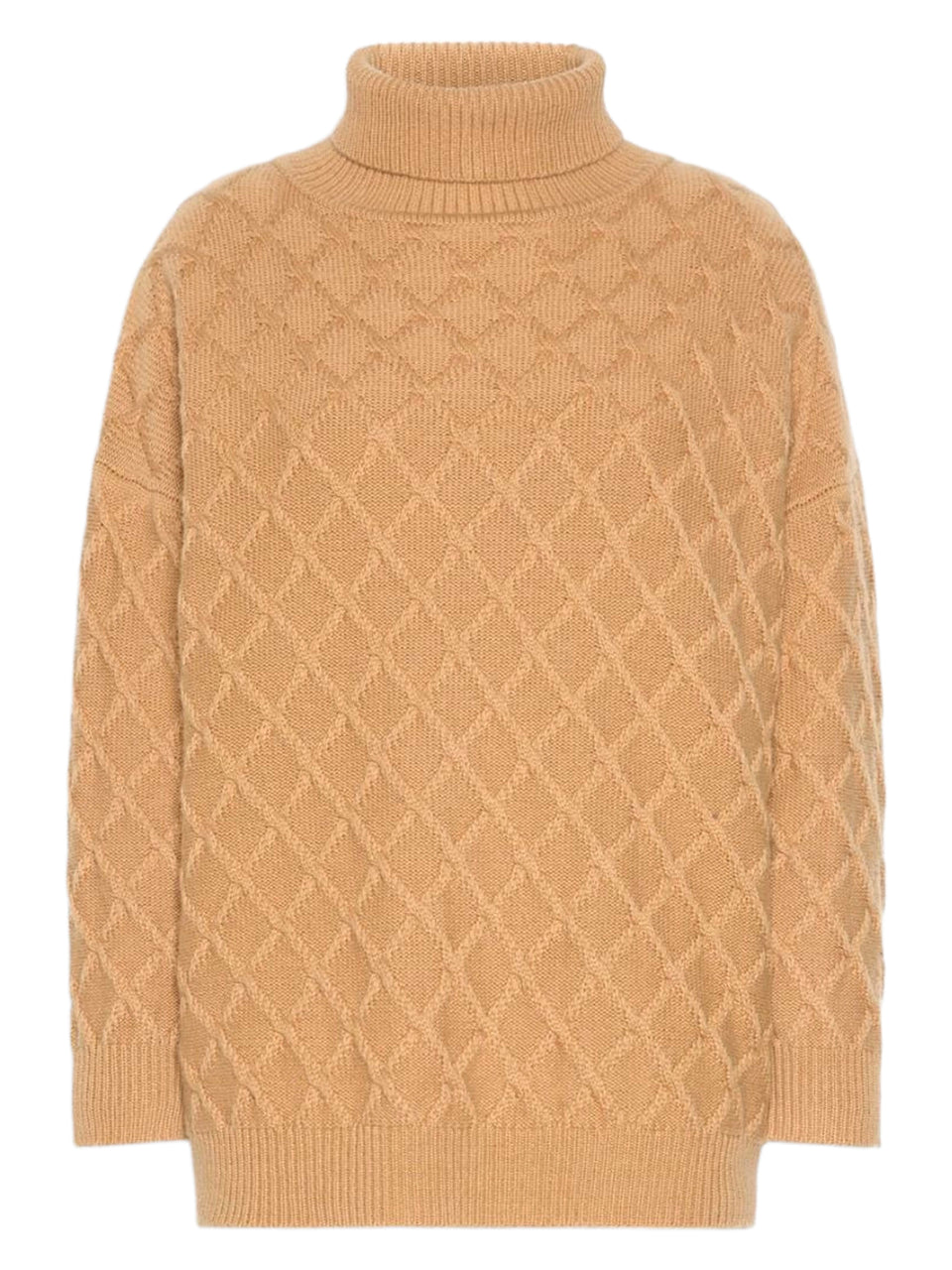 Oversized diamond-patterned wool and cashmere Bambola sweater