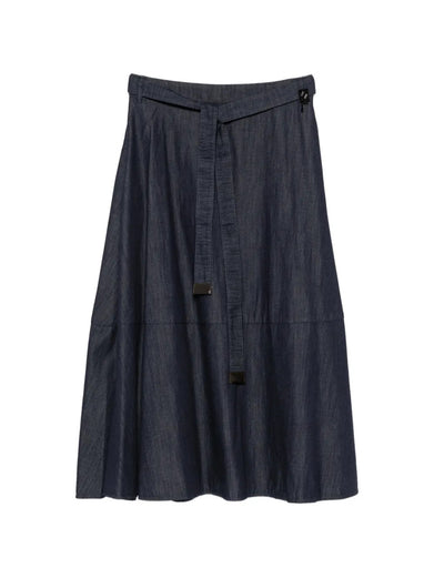 Gonna Ninfe svasata in denim di cotone