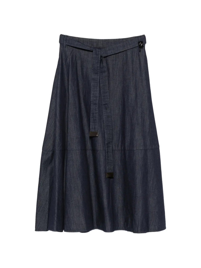Gonna Ninfe svasata in denim di cotone
