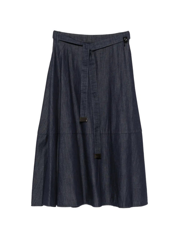 Ninfe flared skirt in cotton denim