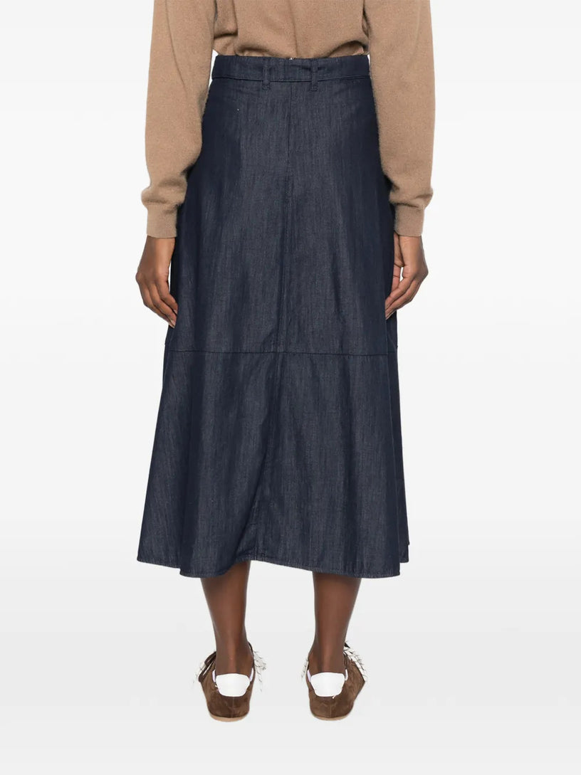 Gonna Ninfe svasata in denim di cotone