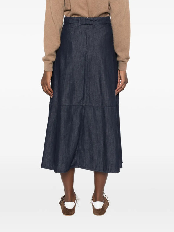Ninfe flared skirt in cotton denim