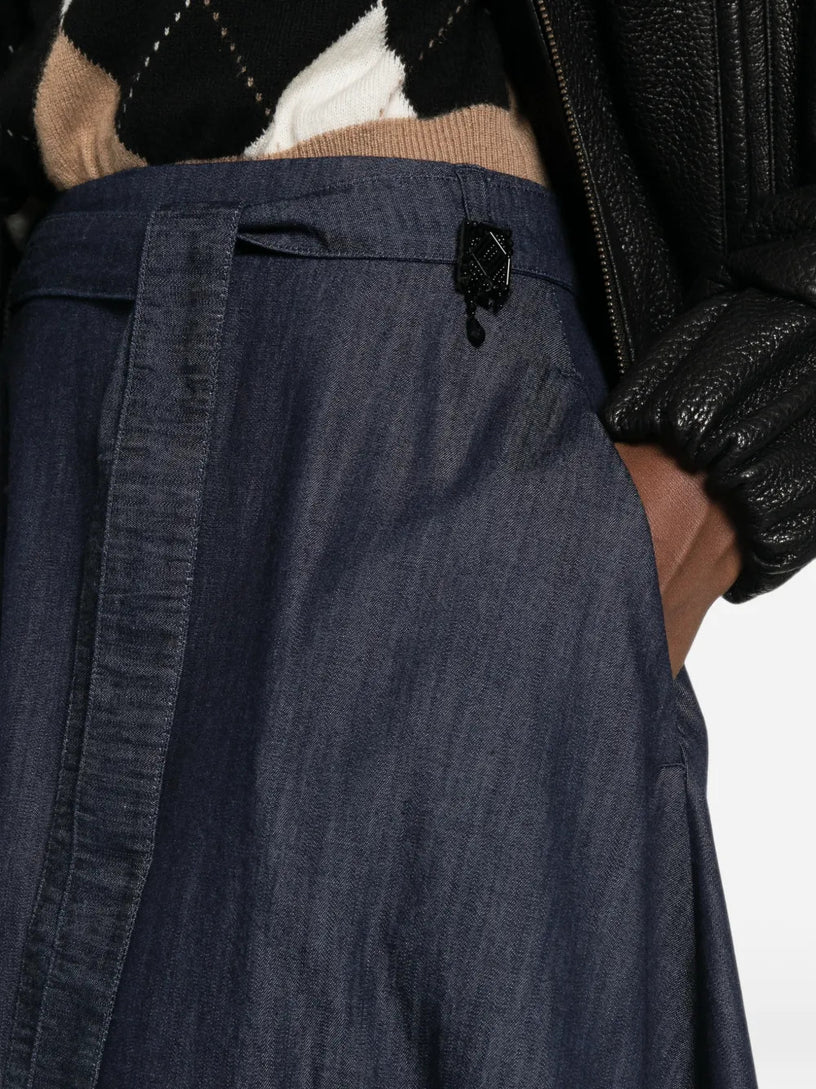 Gonna Ninfe svasata in denim di cotone