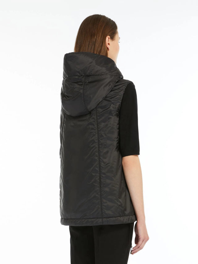 Greengo padded vest with rainproof canvas hood