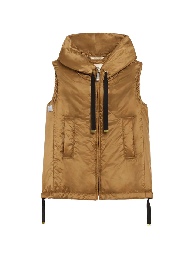 Gilet imbottito Greengo con cappuccio in tela antigoccia