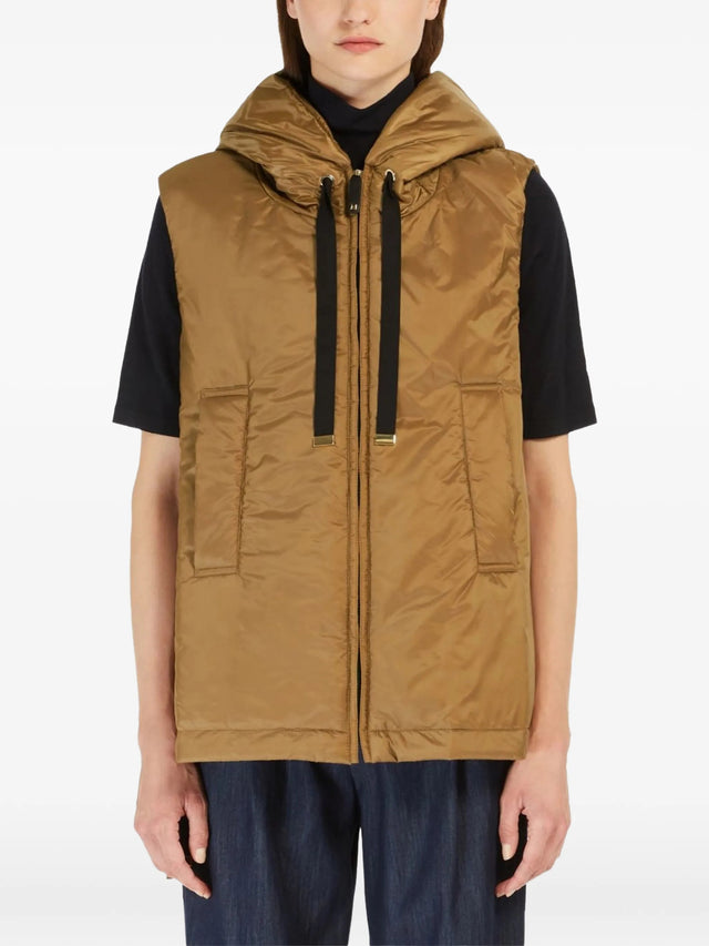 Gilet imbottito Greengo con cappuccio in tela antigoccia