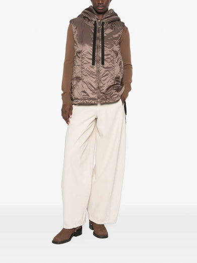Gilet imbottito Greengo con cappuccio in tela antigoccia