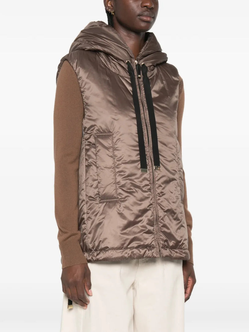 Gilet imbottito Greengo con cappuccio in tela antigoccia