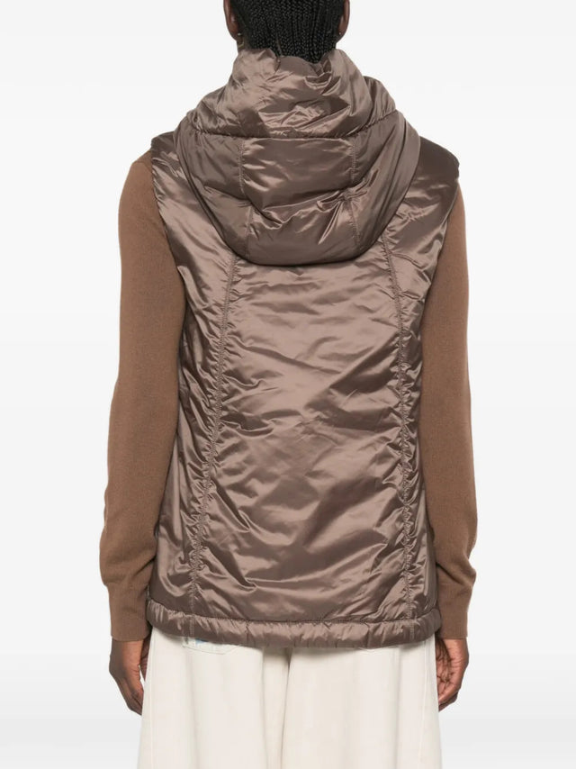Greengo padded vest with rainproof canvas hood