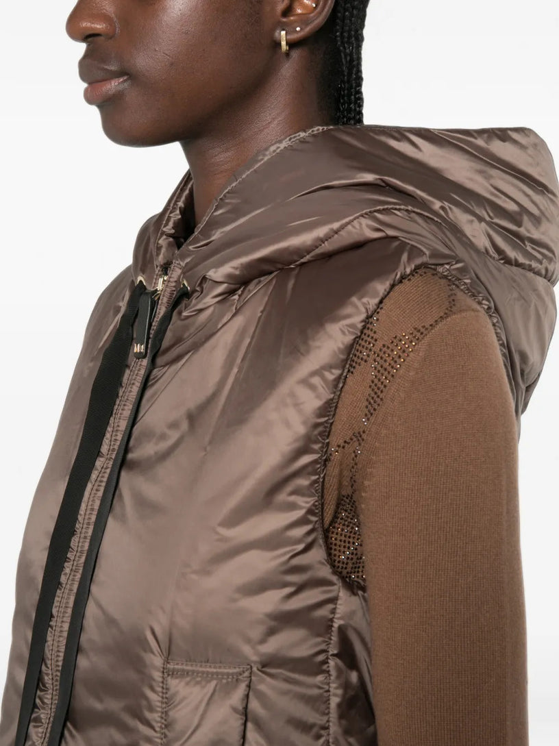 Gilet imbottito Greengo con cappuccio in tela antigoccia