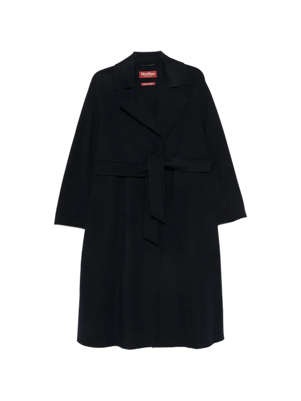 Cles long dressing gown coat in wool, cashmere and silk