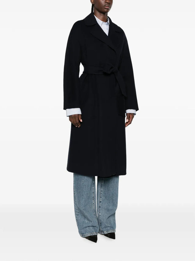 Cles long dressing gown coat in wool, cashmere and silk