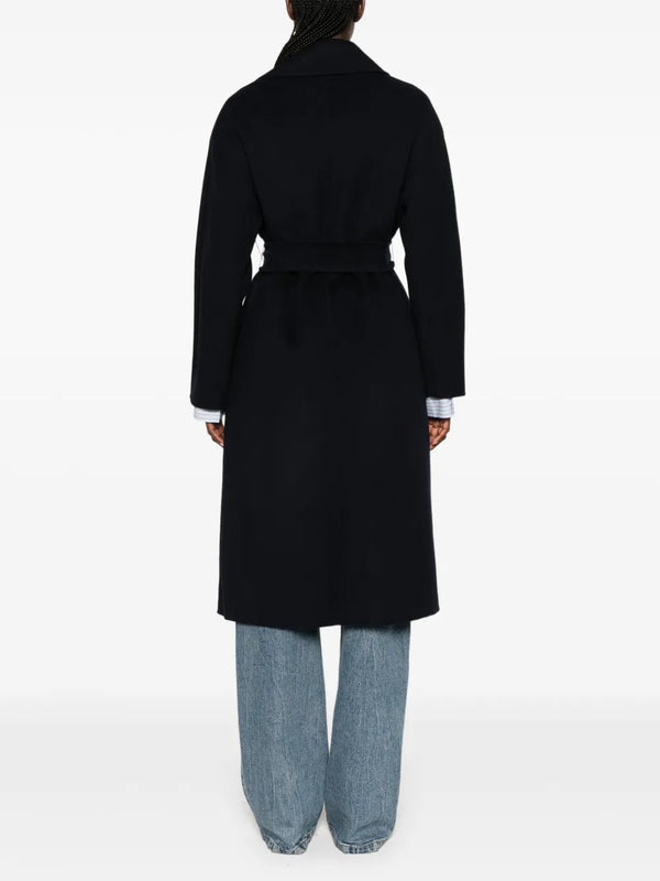 Cles long dressing gown coat in wool, cashmere and silk