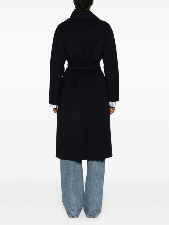Cles long dressing gown coat in wool, cashmere and silk