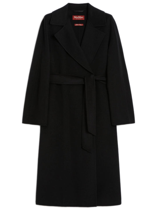 Cles long dressing gown coat in wool, cashmere and silk