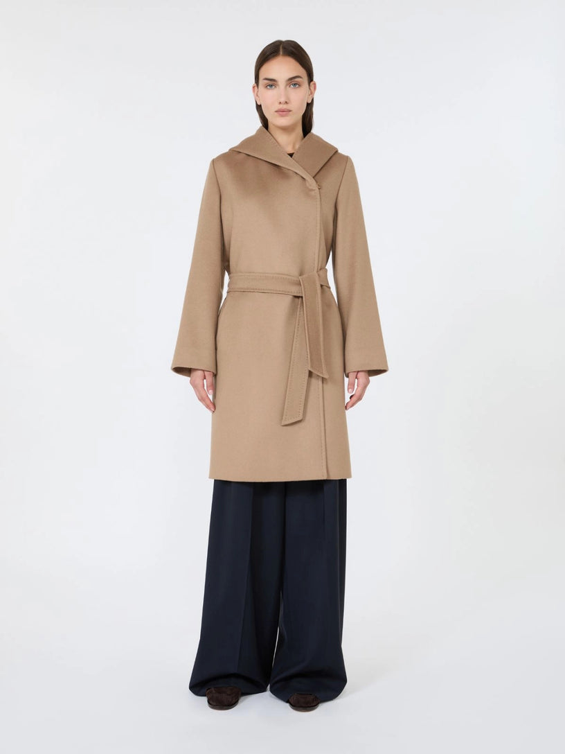 Cappotto Newmang a vestaglia in drap di lana