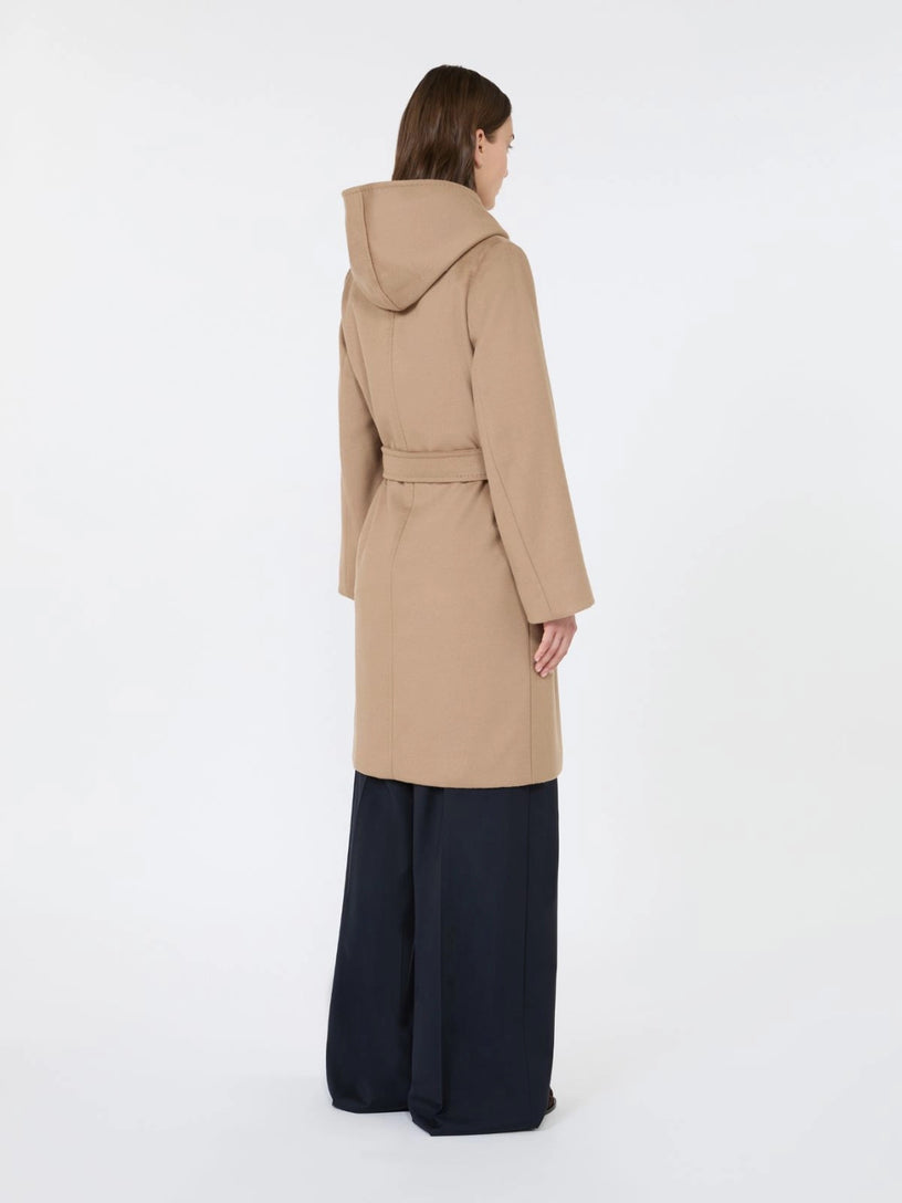 Cappotto Newmang a vestaglia in drap di lana