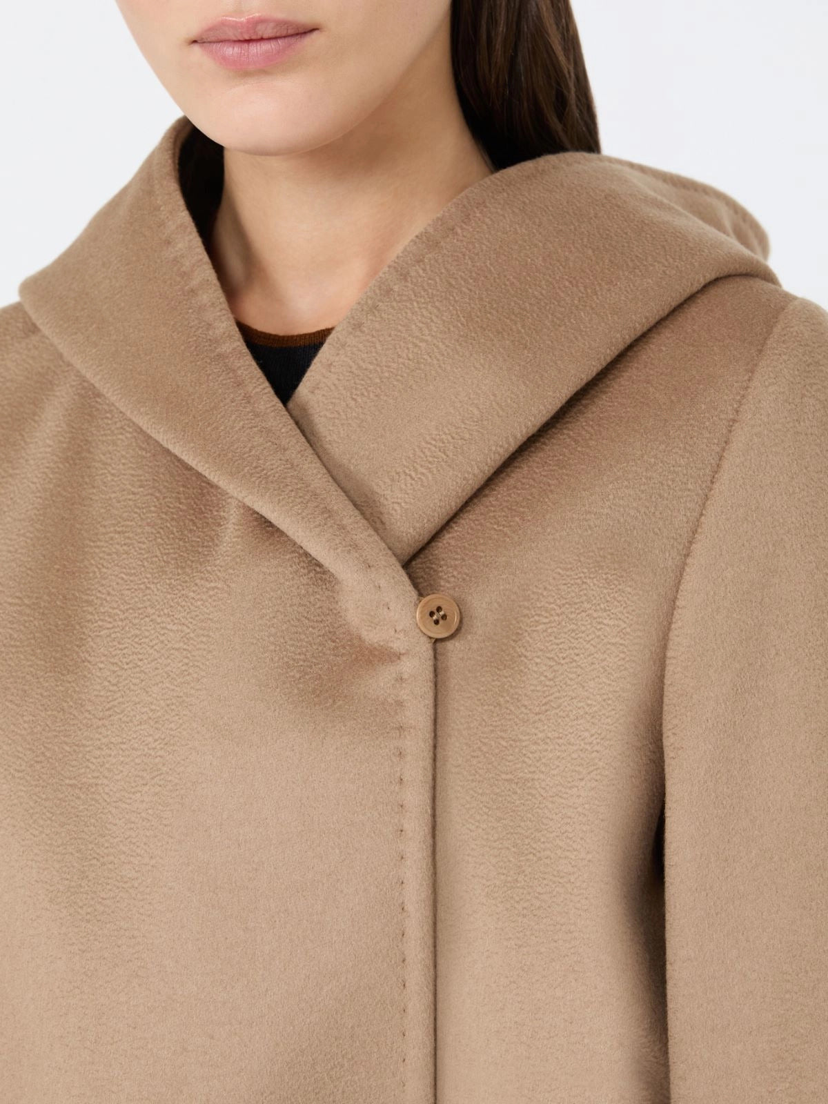 Cappotto Newmang a vestaglia in drap di lana