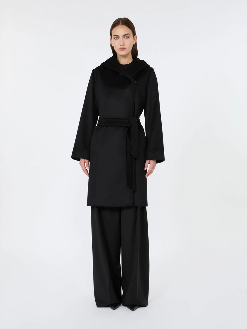 Cappotto Newmang a vestaglia in drap di lana
