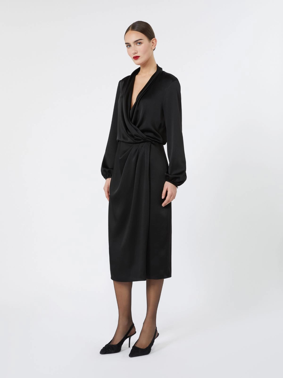 Abito fluido in envers satin Msemiss