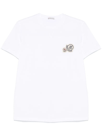 T-shirt in cotone con doppio patch logato