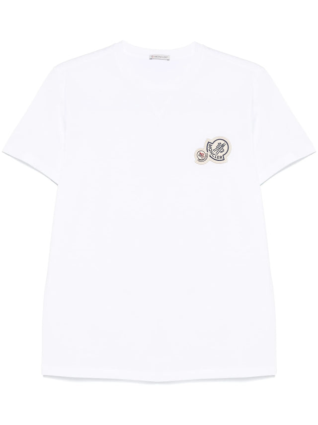T-shirt in cotone con doppio patch logato