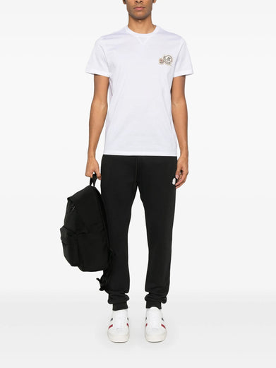T-shirt in cotone con doppio patch logato