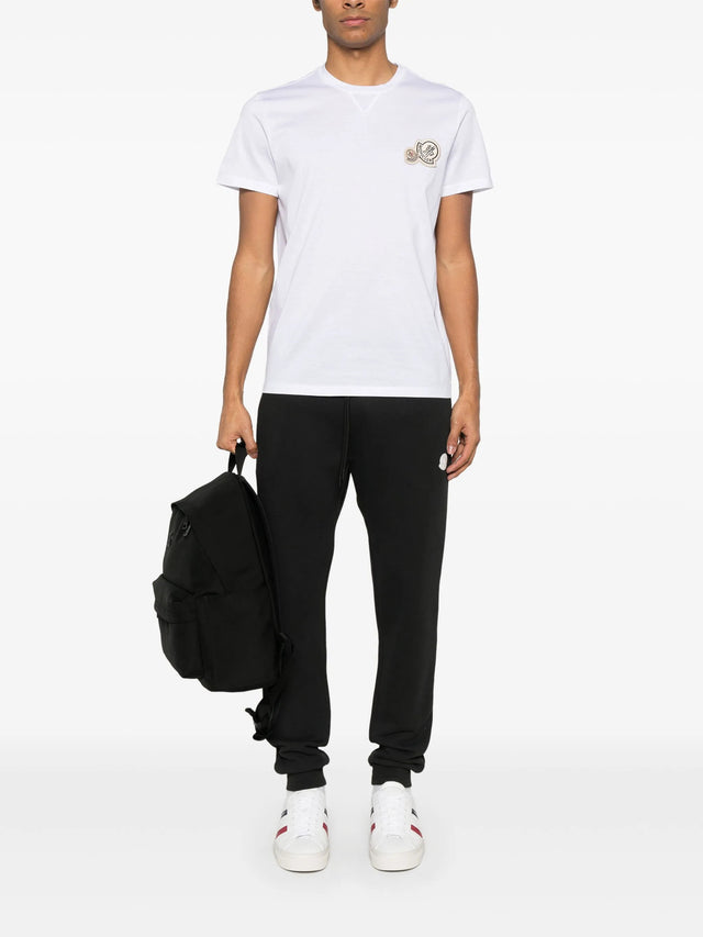 T-shirt in cotone con doppio patch logato