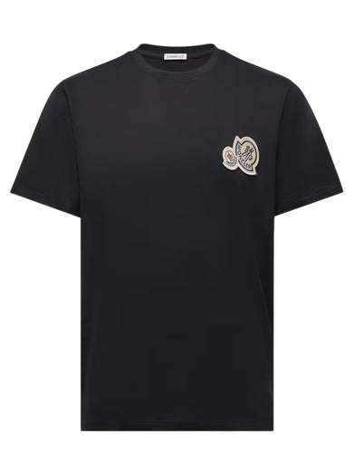 T-shirt in cotone con doppio patch logato
