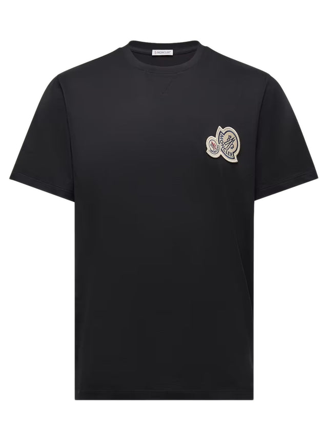 T-shirt in cotone con doppio patch logato