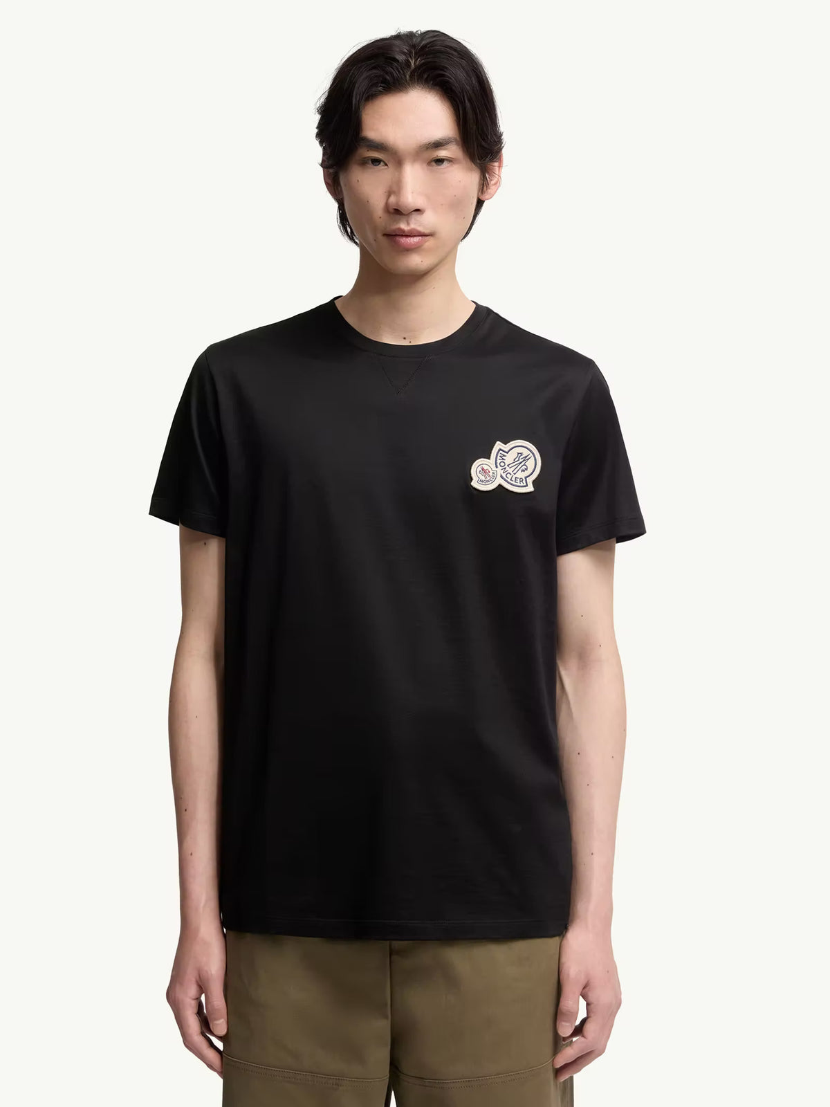T-shirt in cotone con doppio patch logato