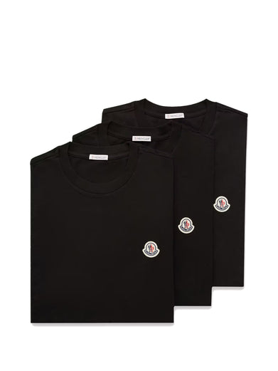 T-shirt in cotone con patch logato (Set da tre)