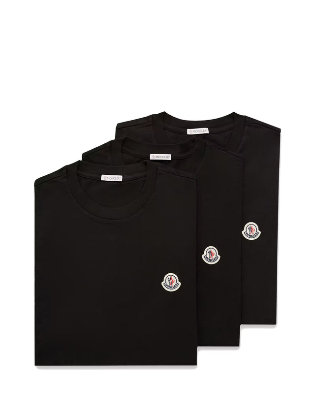 T-shirt in cotone con patch logato (Set da tre)