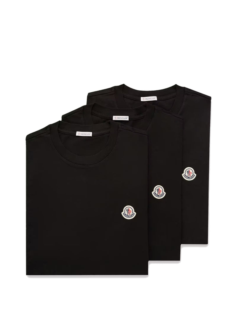 T-shirt in cotone con patch logato (Set da tre)