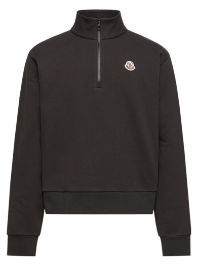 Felpa con zip in cotone con logo