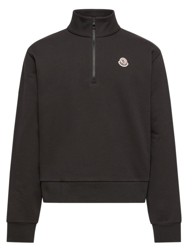 Felpa con zip in cotone con logo