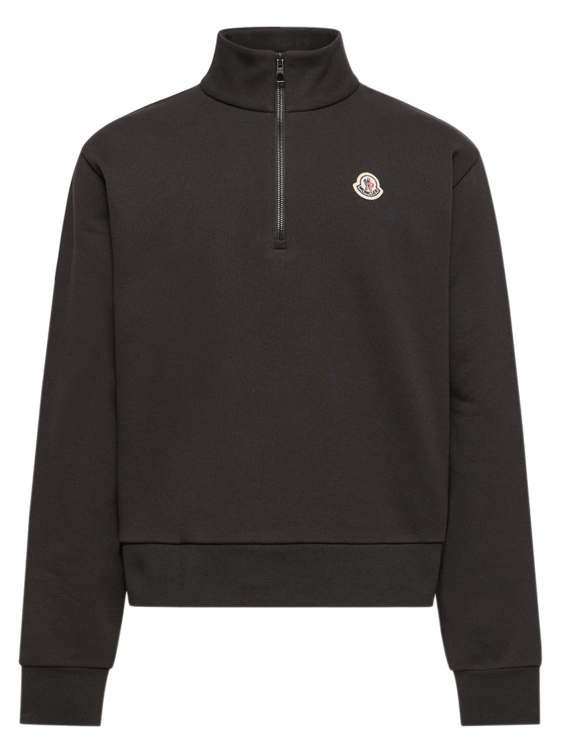 Felpa con zip in cotone con logo