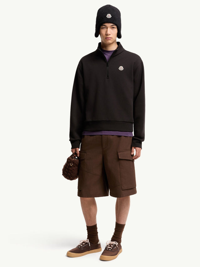 Felpa con zip in cotone con logo