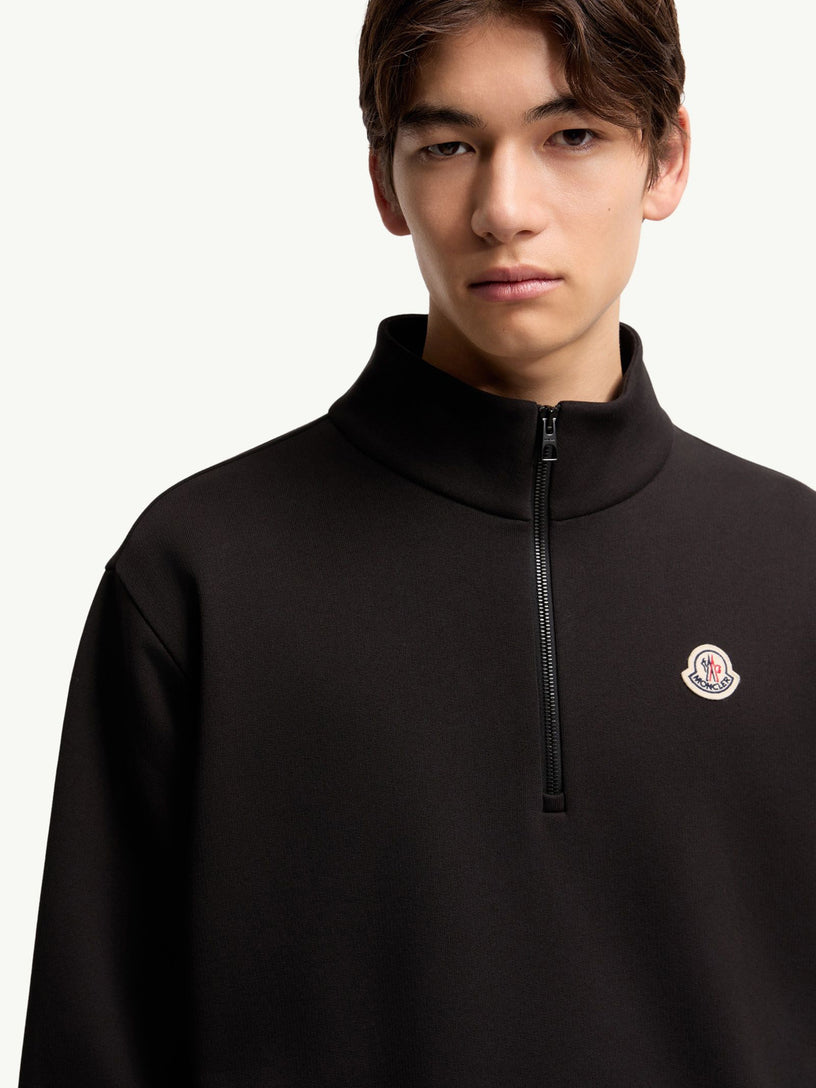 Felpa con zip in cotone con logo