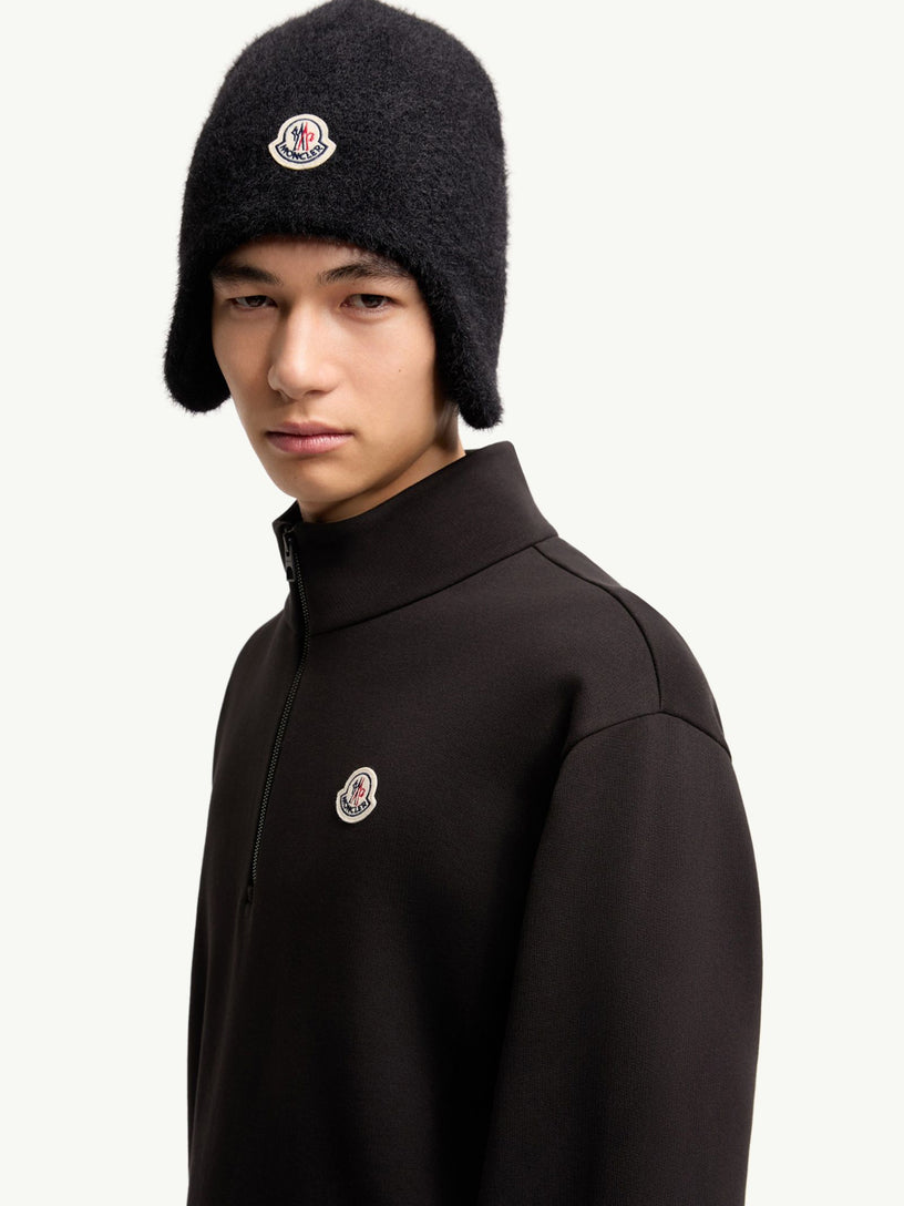 Felpa con zip in cotone con logo