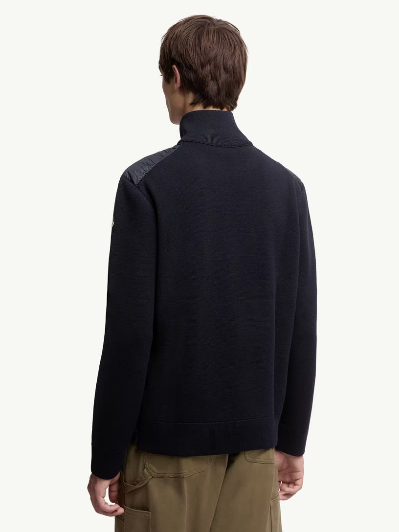 Cardigan imbottito con zip