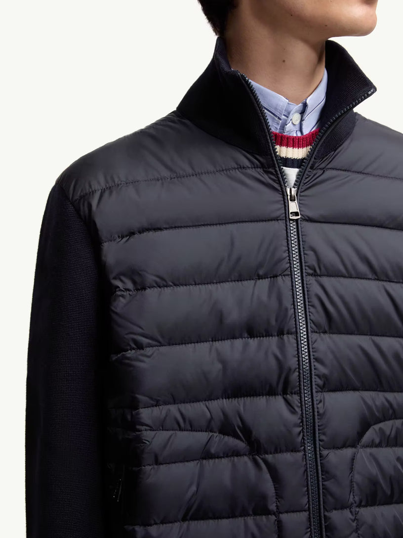 Cardigan imbottito con zip