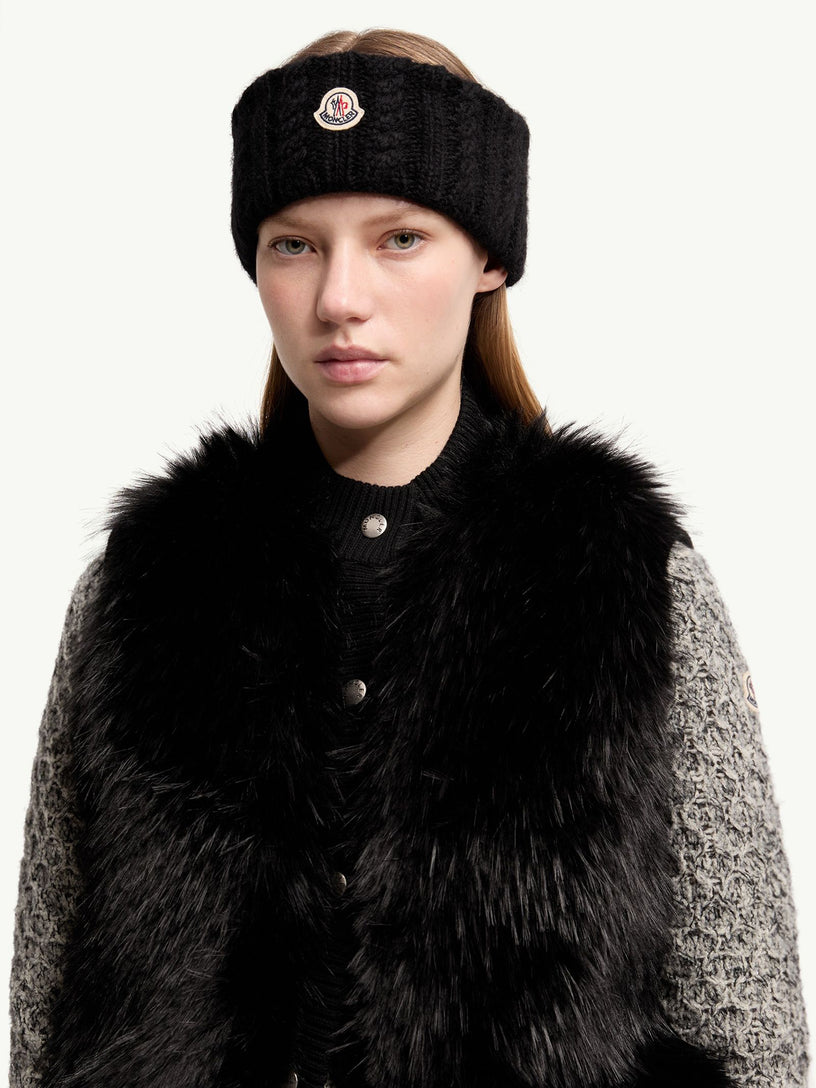 Fascia per capelli in misto alpaca a treccia
