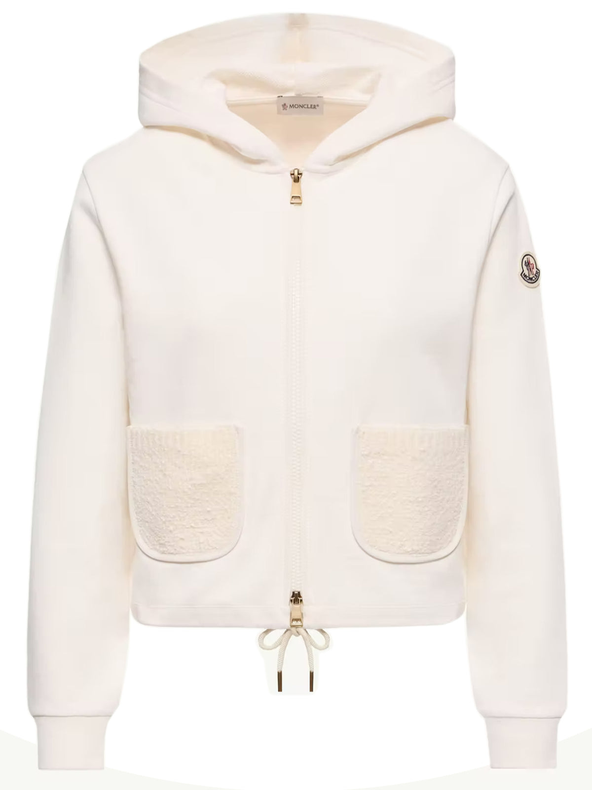 Felpa con zip in misto cotone