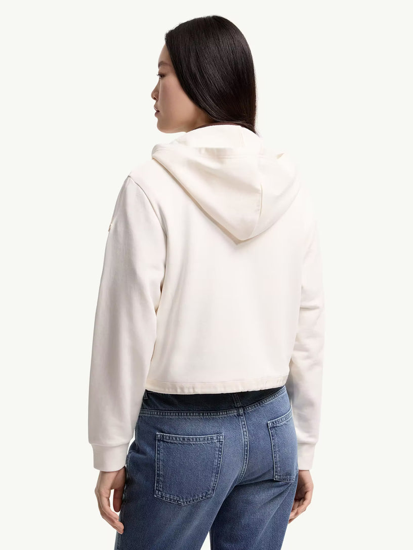 Felpa con zip in misto cotone