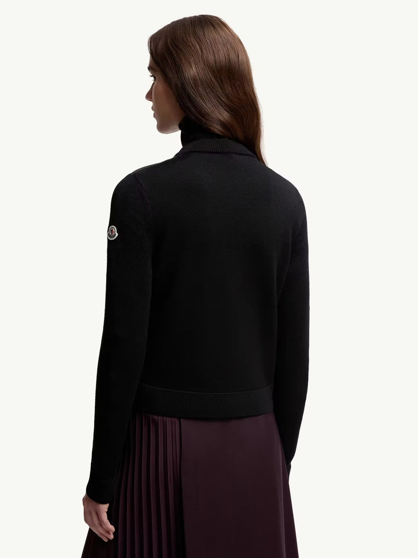Cardigan imbottito in lana con zip